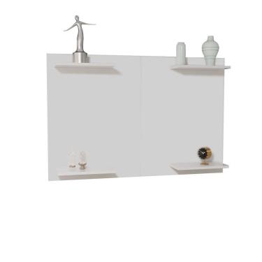 Imagem de Painel TV Até 50 Pol Em MDF Com Prateleiras Para Decoração Branco