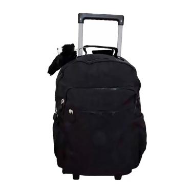 Imagem de Mochila Escolar Mala com Rodas 16 Trendy Preto com Chaveiro Pelúcia 12440 - Xeryus