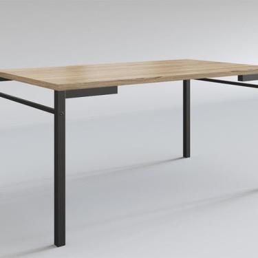 Imagem de Mesa para Sala de Jantar 6 Lugares Retangular Estilo Industrial MDP At