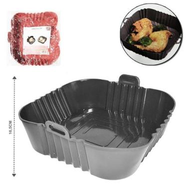 Imagem de 2 FORMA DE SILICONE QUADRADA COM ALCA PARA AIR FRYER/FRITADEIRA ELETRI