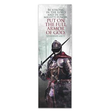 Imagem de Full Armor of God Bible Bookmarks, Pack of 25 Strong Knight Christian Bible Verse Bookmarkers for Bible Study & Sunday School, Mighty Warrior Faith & Prayer Scripture Card Gifts for Men & Women