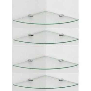 Imagem de Prateleira de canto para banheiro 30 cm kit com 4 unidades - Sonharte