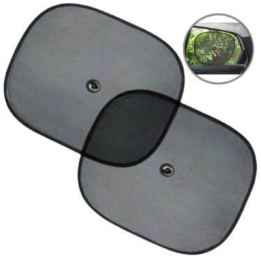 Imagem de 2 Protetores Tapa Sol Vidro Traseiro Carro Com Ventosa Preto - proteto