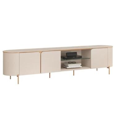 Imagem de Rack Para Sala de Estar TV 75 Pol Orgânico Harper D05 Off White - Lyam