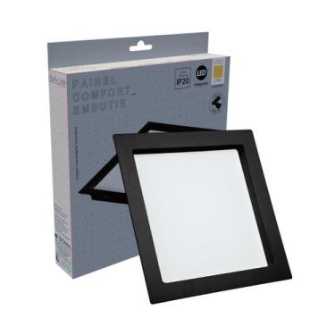 Imagem de Painel Led Comfort Quadrado Embutir Recuado Borda Preta 6W 2700K Bivol
