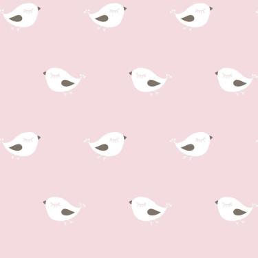 Imagem de Papel De Parede Fofura Baby Pássaros Fundo Rosa Ff4007