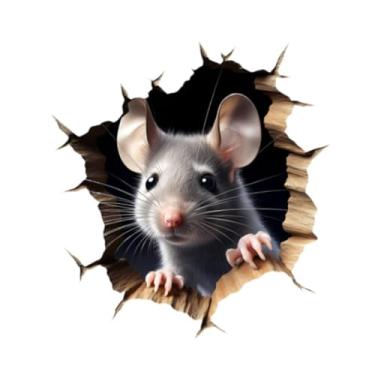 Imagem de Bothyi Murais da parede do orifício do mouse Murais de parede de animais PVC adesivo de parede, papel de parede para sofá de cozinha fundo infantil berçário,