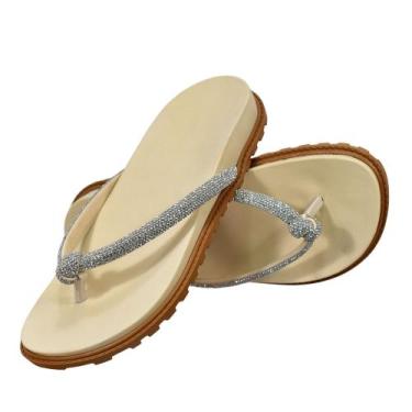 Imagem de Sandalia Papete Feminina Chinelo Brilho Strass Confortavel - NEW WALK,