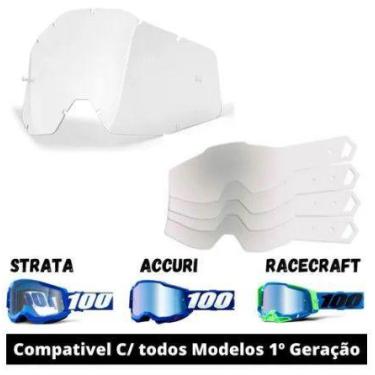 Imagem de Lente Oculos 100% Accuri Strata Racecraft + Tear Off Transparente Moto