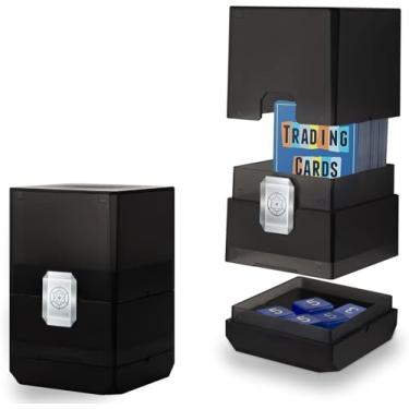 Imagem de Sooez Deck Card Box for MTG with Dice Storage, 100+ Deck Case Boulder, Perfect Deck Holder for MTG Commander, Black