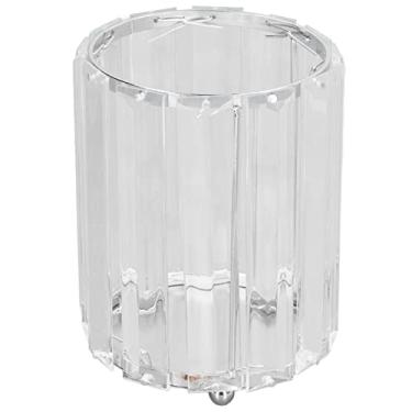 Imagem de Copo porta-caneta cosmético transparente Grcfumo, porta-pincel cosmético de grande calibre, recipientes para copos de armazenamento de mesa para penteadeira e banheiro (Silver)