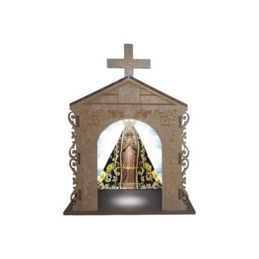 Imagem de Capela Oratório Arabesco com Led e Imagem Nossa Senhora Aparecida 16x1
