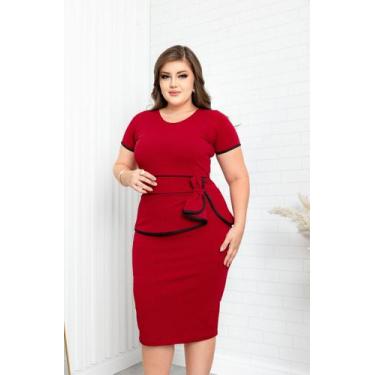 Imagem de Vestido Tubinho Justo Midi  Evangelico Roupas Femininas Cristã Laço Ac