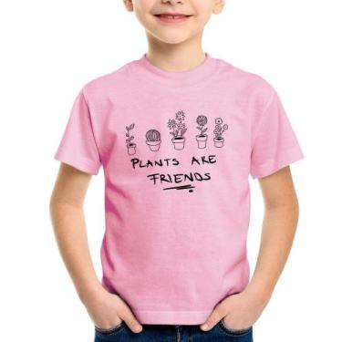 Imagem de Camiseta Infantil Plants are Friends - Foca na Moda, Rosa bebê, 6