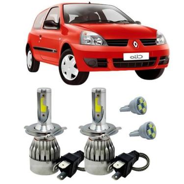 Imagem de Kit Super Led H4 6000K Farol Auto Baixo Clio 2000/03 + T10 - Autovex