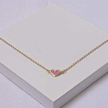 Imagem de Colar Folheado a Ouro Infantil com Pingente Coração Resinado - Ralifla