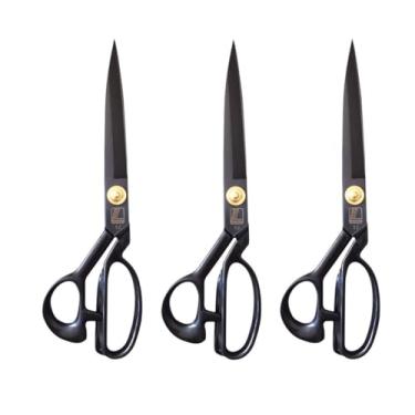 Imagem de Kit 3 Tesoura Alfaiate Costura Reforçada Titanium Profissional 12" 31 cm Precisão Durabilidade Fabricada Em Titânio Premium E Aço Alemão, Esta Tesoura Oferece Precisão Incomparável, Alta Durabilidade