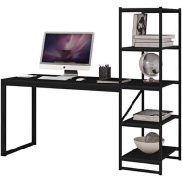 Imagem de Escrivaninha Home Office Mesa de Estudo Innovare com Prateleira MDF Aço Ferro Estação de Trabalho