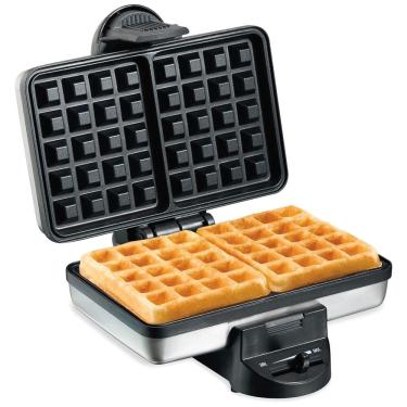 Imagem de Máquinda de Waffle, 2 Fatias, Aço Inoxidável, 110v, HAMILTON BEACH 26009, Prateado
