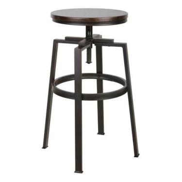 Imagem de Banqueta De Madeira E Metal Para Bar 70x39x39 Suporta 80 Kg - Just Hom