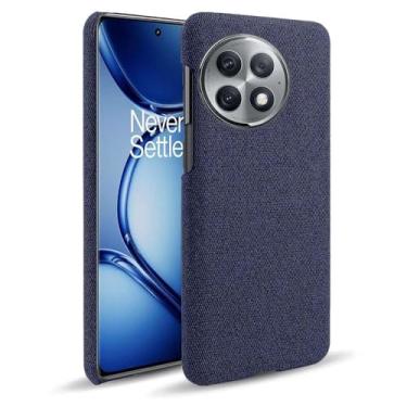 Imagem de Capa para Oneplus ACE 2 Pro,Capa desenhada em lona,Case Protetora Ultrafina com Empunhadura Macia,Design em Tecido Antichoque e Antiarranhões-Blue