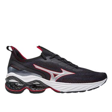 Imagem de Tênis Mizuno Wave Invictus 4 Masculino Preto Vermelho