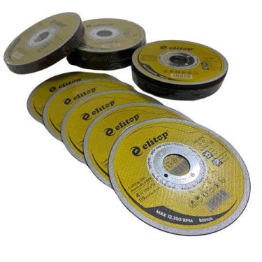 Imagem de Kit 100 Discos de Corte Abrasivo Extra Fino para Inox 115 x 1.0 x 22.2