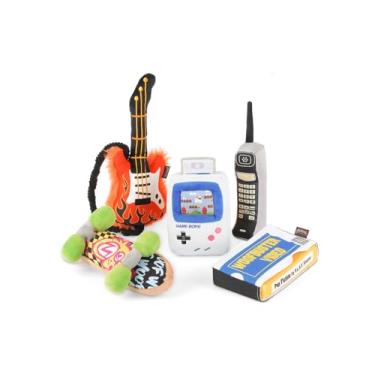 Imagem de P.L.A.Y. Brinquedos fofos para cães de pelúcia – Brinquedos de mastigar enrugados com tema clássico clássico dos anos 90, ótimos para filhotes e cães pequenos, médios e grandes – lavável na máquina