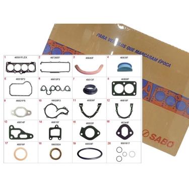 Imagem de Jogo de Juntas Gol Parati Saveiro Pampa Escort Belina Ap 1.6 1.8 sabó 80224FLEX