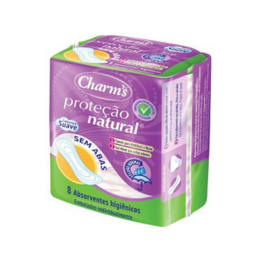 Imagem de Absorvente Proteção Natural - Sem Abas de Fluxo Normal 8 Unidades - Charms