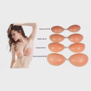 Imagem de Sutia Silicone Invisivel Unbra Sem Alça Aumenta Seio Sutian cx -nude -g
