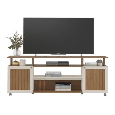 Imagem de Rack Bancada TV 75 POL 2 Portas 180 cm Cinamomo Off White ARLY