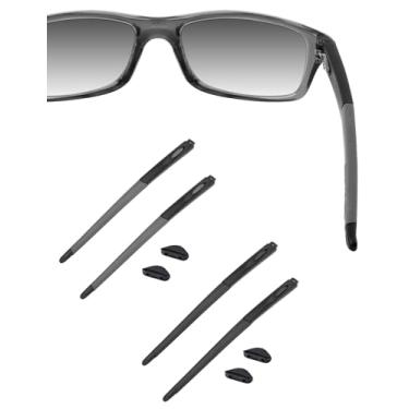 Imagem de HILEEN Hastes pretas de substituição para óculos Oakley Crosslink Pitch OX8037 OX8041 OX8111 OX3226 - preto + cinza
