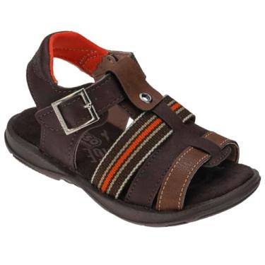 Imagem de Papete Infantil Masculino Sandalia Menino Infantil Junevil Marinho e Café (Marrom, BR, Criança de 4 a 8 anos, Numérico, 24)