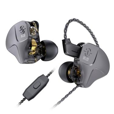 Imagem de CCZ DC03 fones de ouvido intra-auriculares, fones de ouvido IEM com fio sem microfone, fones de ouvido intra-auriculares com cancelamento de ruído com fio, fones de ouvido HiFi graves potentes 1DD