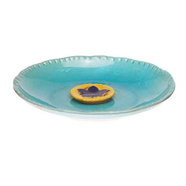 Imagem de Topadorn Birdbath decoração de cerâmica para bee pássaros banho ao ar livre jardim vintage quintal