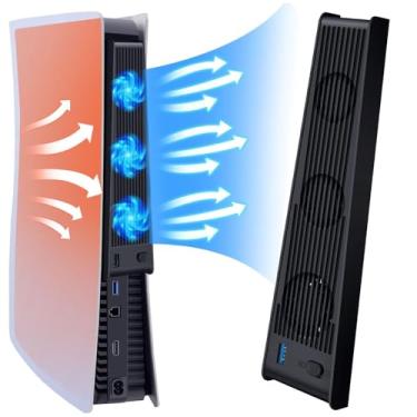 Imagem de Acessórios de ventoinha de resfriamento atualizados para PS5, ventoinha de resfriamento do sistema de resfriamento para disco PS5 e edição digital (Peso leve)(Não suporta PS5 Slim)