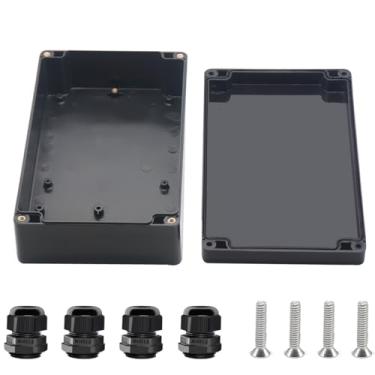 Imagem de Otdorpatio Project Box ABS Preto Caixas Elétricas IP67 Caixa Impermeável Externa Caixa de Junção Eletrônica Caixa de Alimentação com Glândulas de Cabo para Projeto DIY 7,9 x 4,7 x 2,2 polegadas (200 x