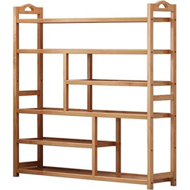 Imagem de LIFOND Sapateira de bambu com botas de armazenamento de 6 níveis, multifuncional, organizador de sapatos aberto, para entrada, corredor, prateleira, armário de armazenamento, decoração de casa
