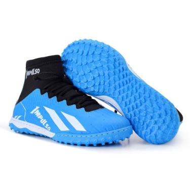 Imagem de chuteira cano longo society trainer adulto, Azul, 42