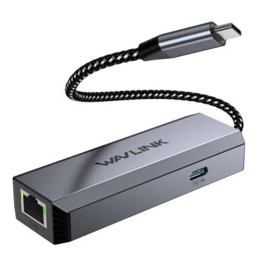 Imagem de WAVLINK Adaptador USB-C para Ethernet com 95W PD - 5Gbps de alta velocidade, sem driver, tipo-C para RJ45, adaptador de rede Ethernet LAN Thunderbolt 5/4/3, compatível com MacBook Pro/Air, iPad Pro