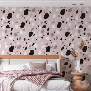 Imagem de Kit 2 Rolos Papel De Parede Adesivo Granilite Rosa 3,0M