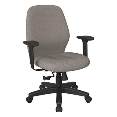 Imagem de Office Star Cadeira ergonômica de mesa de escritório com encosto médio com controle de inclinação sincronizado 2-1 e braços acolchoados macios ajustáveis, tecido de poeira dourado e diamante