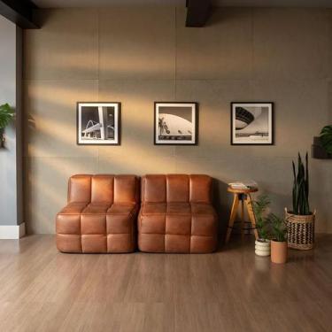 Imagem de Sofá Guldi Popup com 2 Módulos Centrais material sintético Caramelo