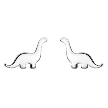 Imagem de Aloluo Brincos de dinossauro minúsculos para mulheres, banhados a prata, hipoalergênicos, bonitos, pequenos, Tanystropheus, dinossauro, cartilagem, poste, delicados, minimalistas, joias, presentes