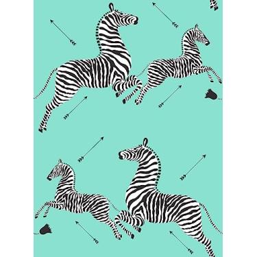 Imagem de Papel de parede Aqua Zebra Safari Peel & Stick