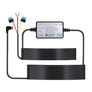 Imagem de Kit de cabo rígido Dash Cam, entrada 12-24V, saída CC 5V, proteção contra dreno de bateria (USB-Tipo-C Comprimento esquerdo)