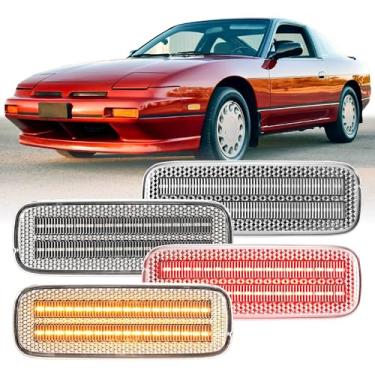 Imagem de USR 89-94 S13 Luz de Marcador Lateral Frontal e Traseira – Lâmpadas de Estacionamento (Esquerda + Direita) Conjunto de 4 peças - Compatível com Nissan 240SX, 180SX, Silvia, Pig Nose Todos os Modelos