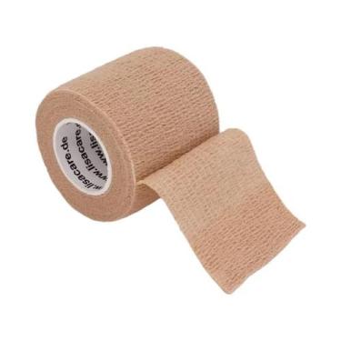 Imagem de Atadura Elástica Autoadesiva Bege De 4,8m, Colorida, Para Suporte Espo