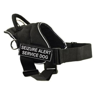 Imagem de Arreio DT Fun Works, Cão de Serviço com Alerta de Seizure, Preto com Acabamento Refletivo, GG - Tamanho da Circunferência: 86 cm a 119 cm